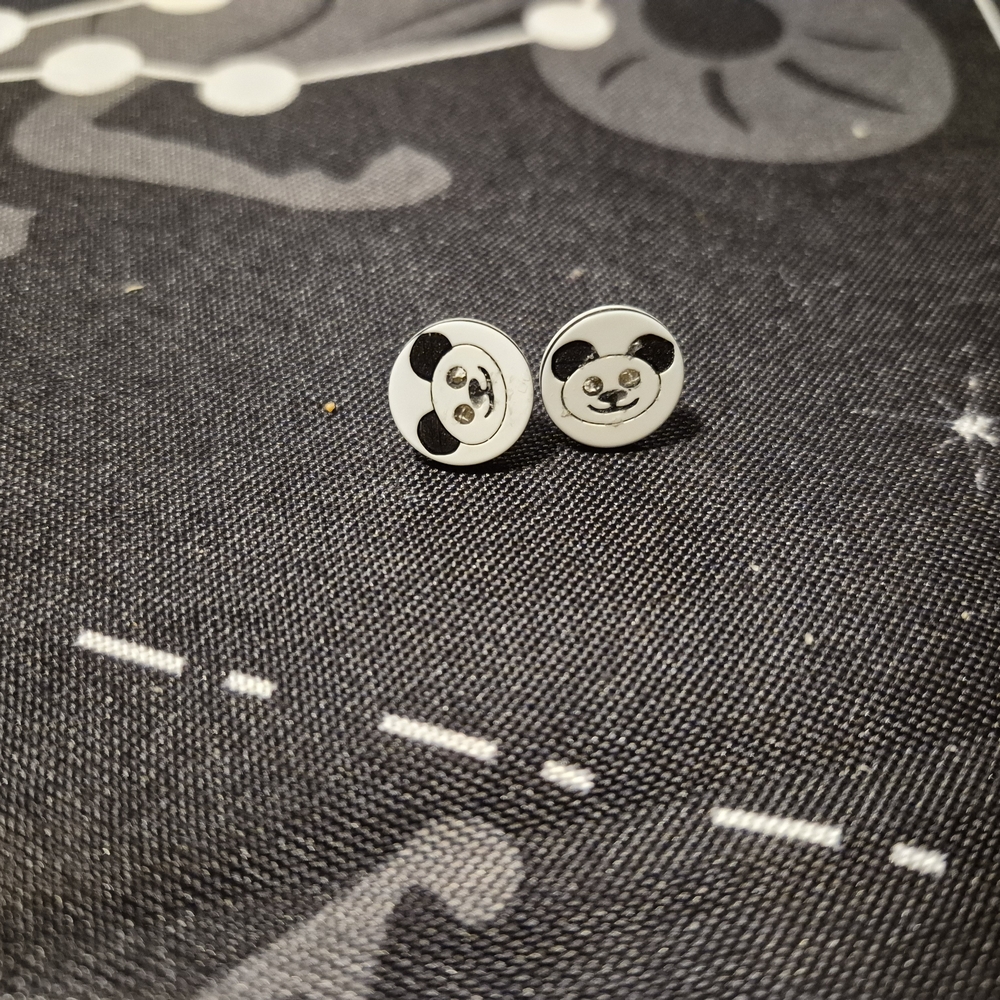 Panda Face Stud Earrings